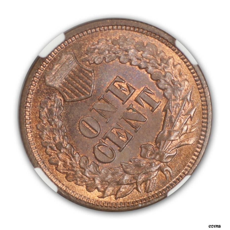 【極美品/品質保証書付】 1864 L ブロンズ インドセント 1C NGC MS66+RB- show original title 2