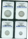 2007-W 磨きプラチナ 4 コインセット $100 $50 $25 $10 NGC MS70 早期リリース2007-W Polished Platinum ...