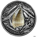 2017 1オンス シルバー MOSAURIDAE ワールド オブ エボリューション アンティーク 仕上げコイン 。2017 1oz Silver MOSAUR...