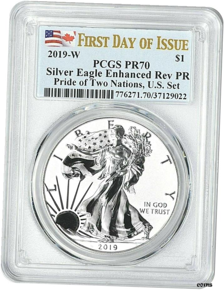  アンティークコイン コイン 金貨 銀貨  2019-W PRIDE OF 2 ナショナル シルバー イーグル-PCGS PR70-FDOI-ENHANCED/リバース プルーフ- show original title