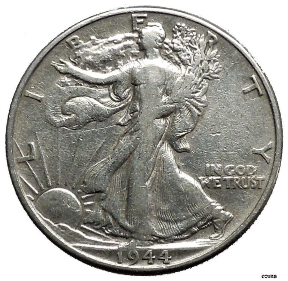 1944年 ウォーキング リバティ 1/2ドル ボールド イーグル 米国 シルバー コイン i446921944 Walking Liberty 1/2 Dollar Bold Eagle US Silver Coin i44692