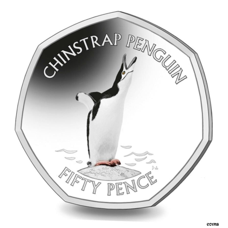  アンティークコイン コイン 金貨 銀貨  2020 サウスジョージア & SSI 50p 8 g CuNi Chinstrap ペンギン 色付き BU コイン- show original title