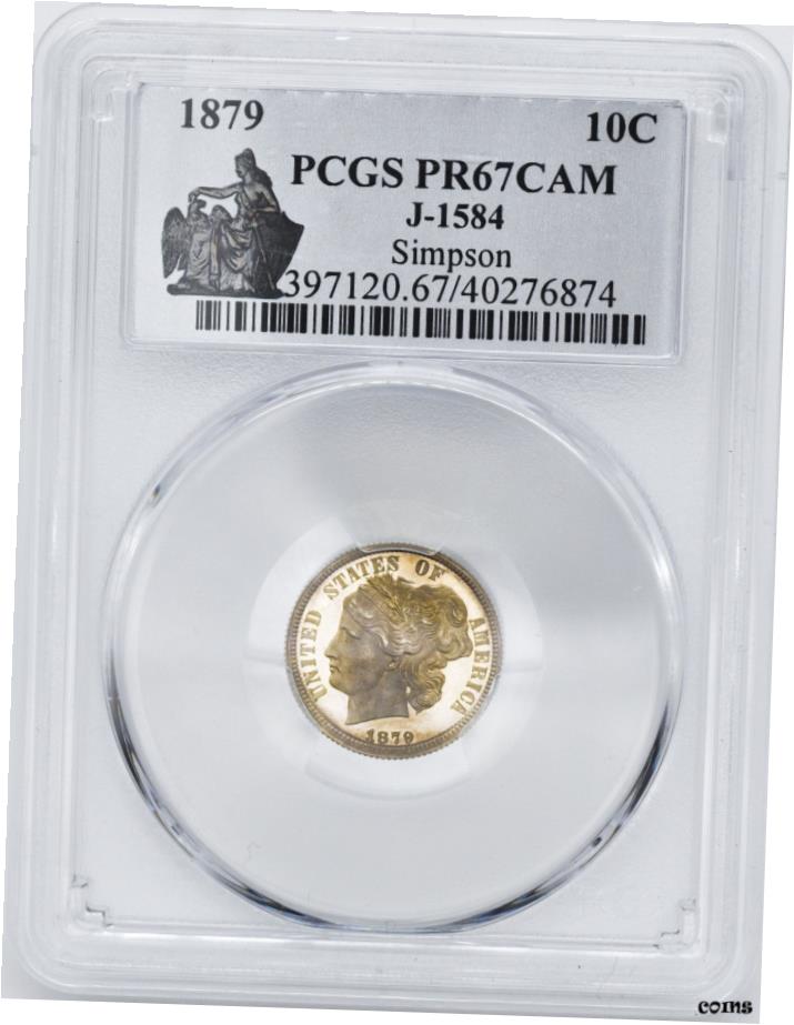 【極美品/品質保証書付】 1879年 WASHLADY 10C J-1584 PCGS PR 67 CAM- show original title