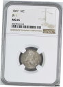 【極美品/品質保証書付】 1807 DRAPED BUST 10C NGC MS 65- show original title