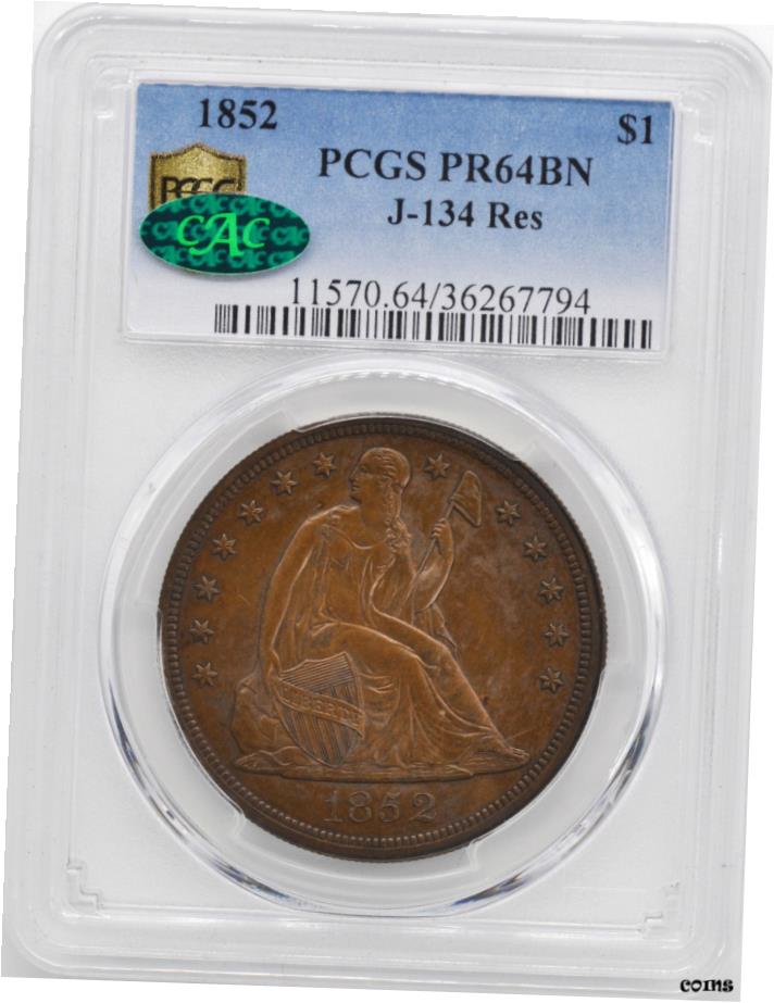 【極美品/品質保証書付】 1852年 座ったリバティ S$ 1 PCGS PR 64 BN- show original title