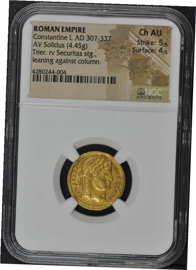 【極美品/品質保証書付】 Constantine I, AD 307-337 ローマン エンパイア AV ソリダス NGC AU55- show original title