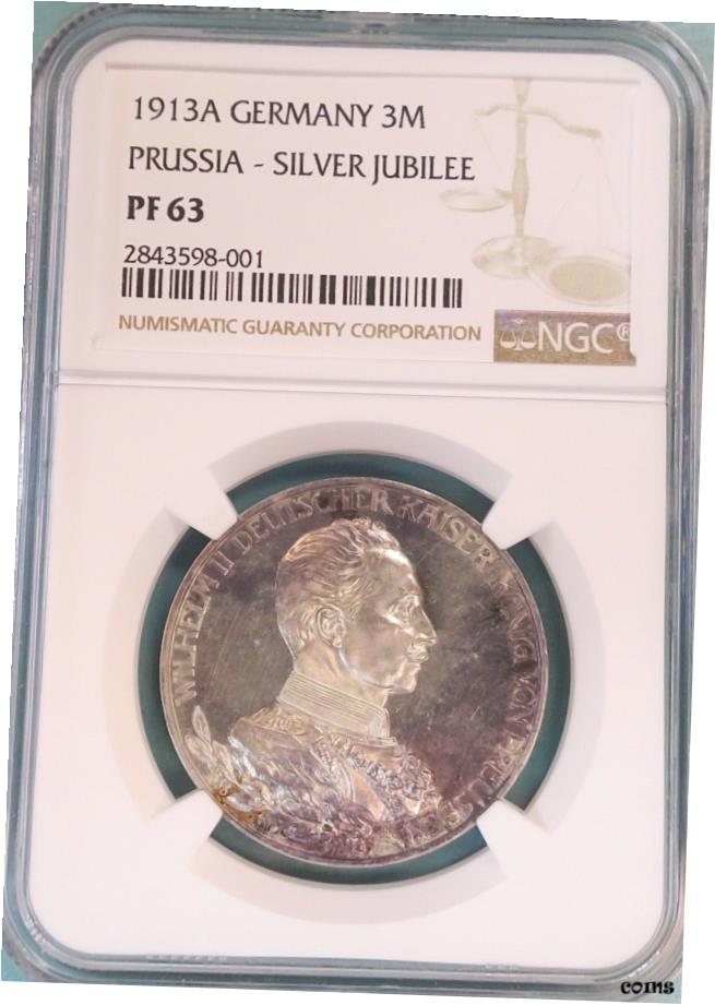 1913ǯ-A ɥ ץ-С ӥ꡼ 3 ޡ ץ롼  PF63 NGC ŨĴ 1913-A Ger...
