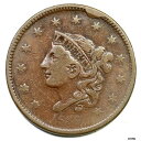 1836 N-6 R-2 マトロン または コロネットヘッド ラージ セント コイン 1c1836 N-6 R-2 Matron or Coronet Head Large Cent Coin 1c(3)
