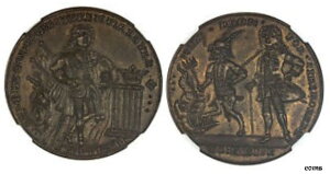 イギリス アーガイル公爵 ロバート ウォルポール 1741 ブロンズ メダル NGC MS65 ベット 247British Duke of Argyll Robert Walpole 1741 Bronze Medal NGC MS65 Bet 247