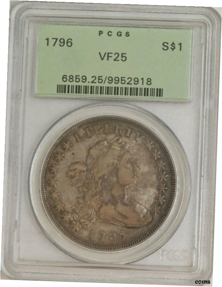 【極美品/品質保証書付】 1796 ドレープバストシルバードル $ VF25 PCGS オールドグリーンホルダー 944587-1- show original title