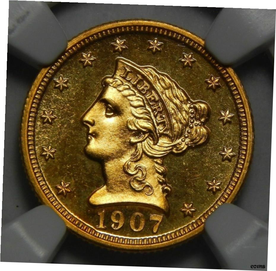 【極美品/品質保証書付】 1907 NGC PF68 $2.50 リバティヘッドゴールド- show original title