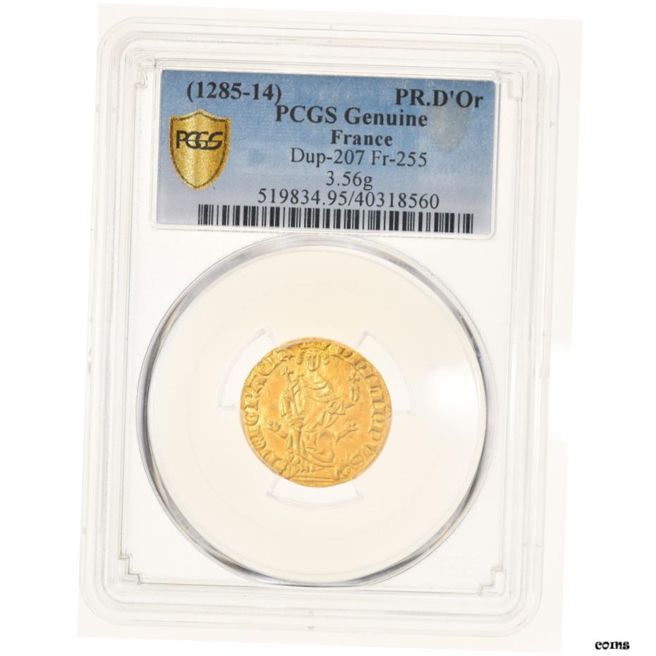 【極美品/品質保証書付】 [#908316] Coin, France, Philippe IV le Bel, Petit Royal d'or, 1290, PCGS