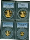 2001-W 4 コインセット $50 $25 $10 $5 ゴールド イーグル PCGS PR70 プルーフ PF70 PF-70 スケール2001-W 4 ...