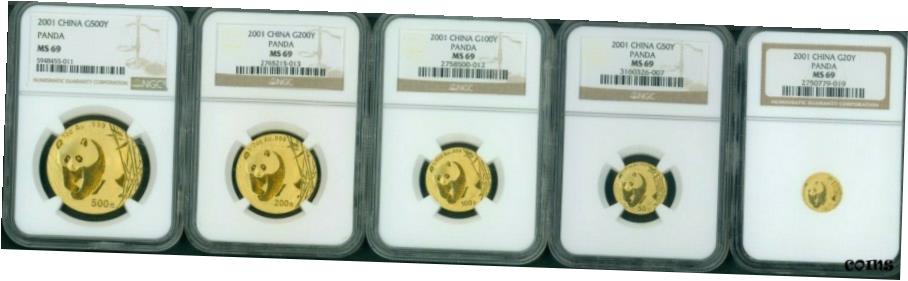 2001 5 󥴡ɥå 500Y 200Y 100Y 50Y 20Y ѥ NGC MS69  MS-692001 5...