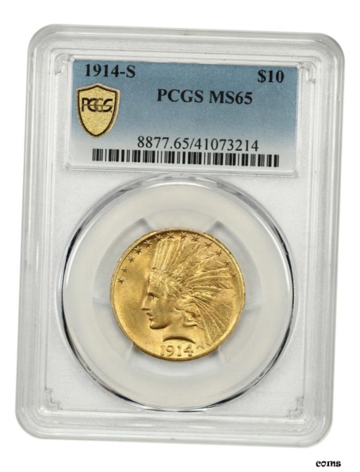 ڶ/ʼݾڽա 1914ǯ-S $10 PCGS MS65-Scarce S-Ʊ-Indian Eagle-Gold Coin-Scarce S-Ʊ- show original title