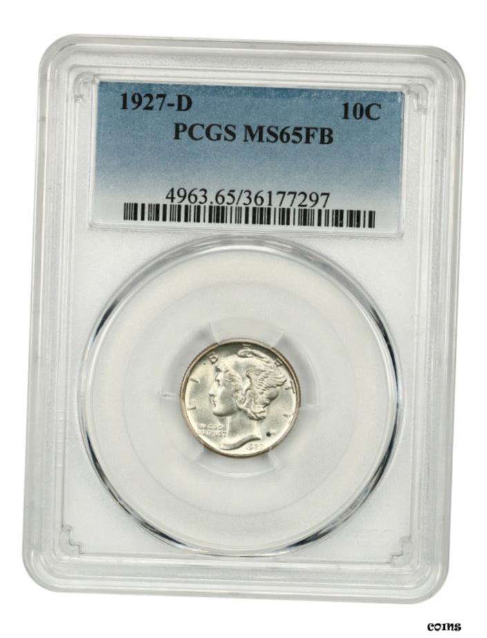 【極美品/品質保証書付】 1927年-D 10c PCGS MS65 FB-フロスティ ジェム-マーキュリー ダイム-フロスティ ジェム- show original title