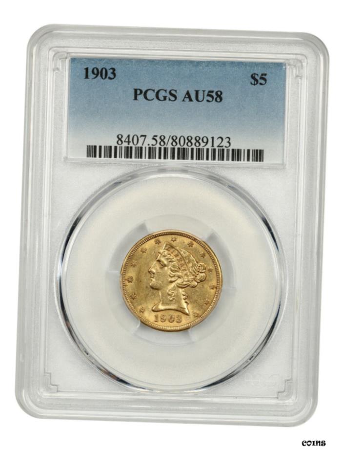 ڶ/ʼݾڽա ƥ    [̵] 1903ǯ $5 PCGS AU58-Liberty ϡե-ɥ- show original title