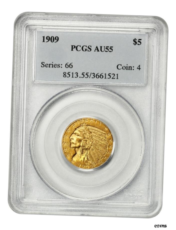 ڶ/ʼݾڽա ƥ    [̵] 1909ǯ $5 PCGS AU55-ǥϡե-ɥ- show original title