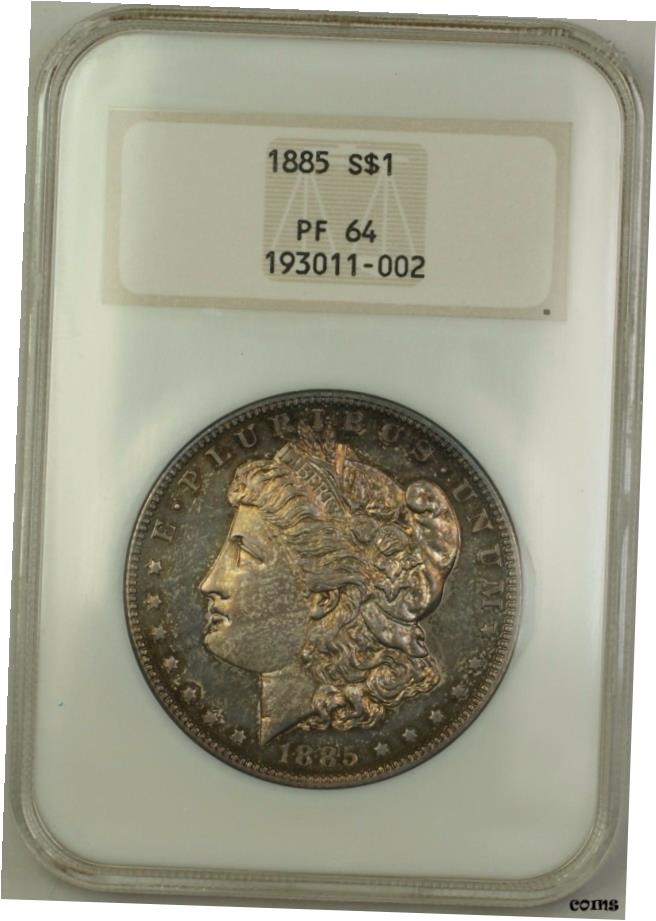 【極美品/品質保証書付】 1885年 プルーフ モーガン シルバー ドル $1 オールド NGC ホルダー PF-64 トーン (より良いコイン)- show original title