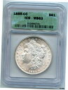 1885年-CC モーガン シルバー ドル ICG MS63 認定 $1 カーソン シティ ミント BQ625- show original title1885-CC Morgan Silver Dollar ICG MS63 Certified $1 Carson City Mint BQ625- show original title(3)