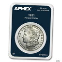  アンティークコイン コイン 金貨 銀貨  1921年 モーガン シルバー ドル APMEX カード AU-SKU #213654- show original title