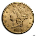 1885年-S $20 リバティ ゴールド ダブルイーグル AU-SKU #30043- show original title1885-S $20 Liber...