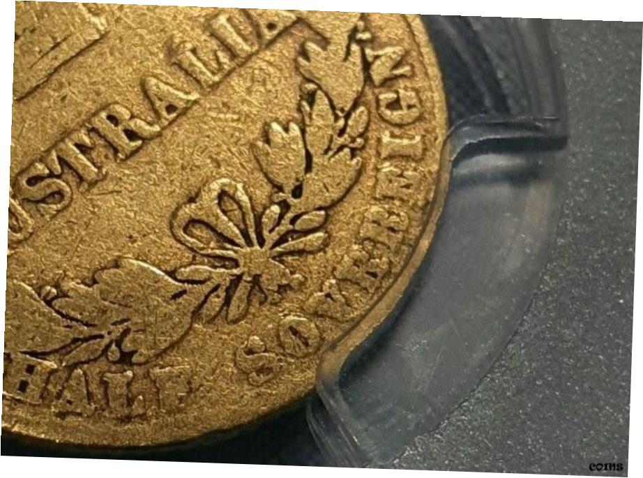 【極美品/品質保証書付】 アンティークコイン 硬貨 1858 Australian half sovereign 