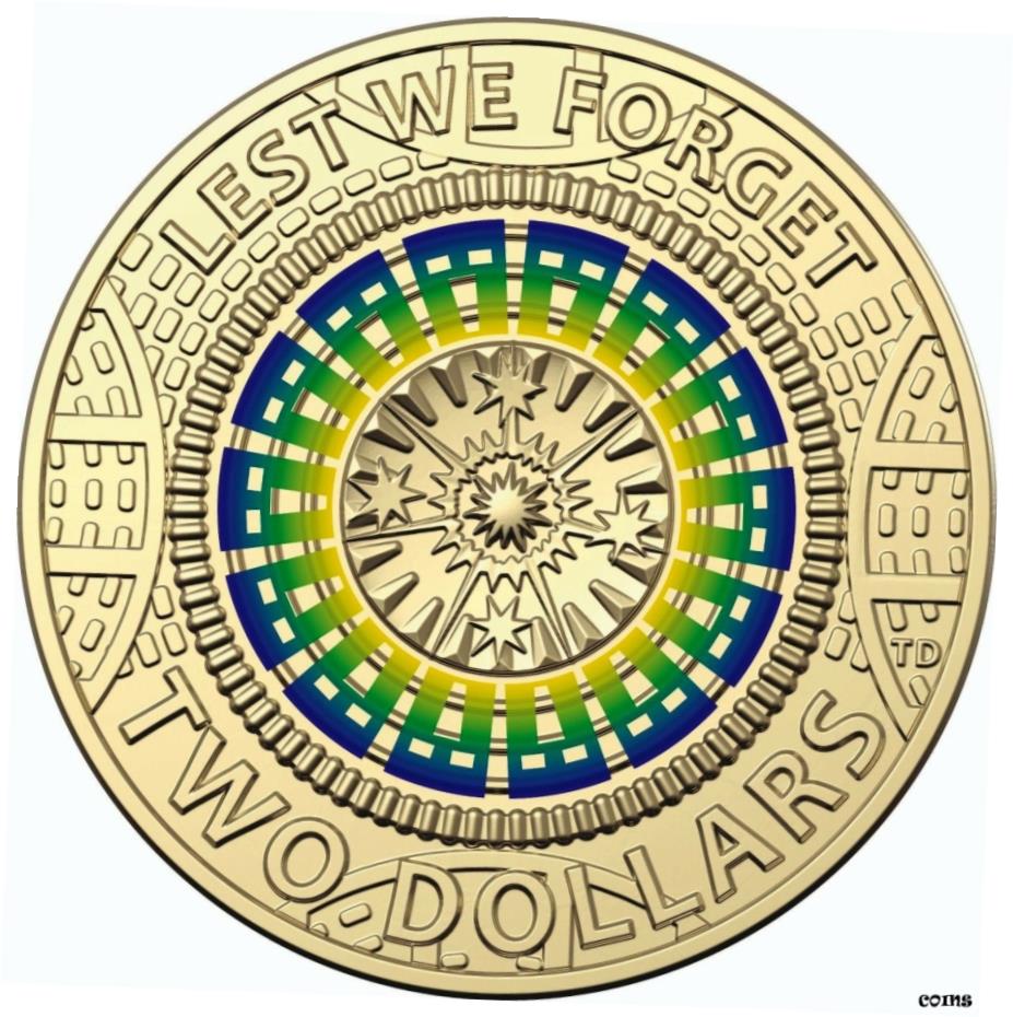  アンティークコイン コイン 金貨 銀貨  2018 30th Anniversary $2 MULTI COLOUR ANZAC as 2017 but 2018 date on Obverse