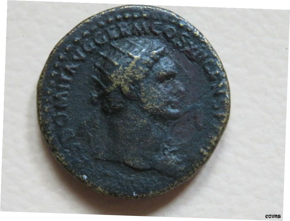  アンティークコイン コイン 金貨 銀貨  DOMITIAN A.D.81-96, Dupondius.. Rev - Victory inscribing shield.. VF/aVF