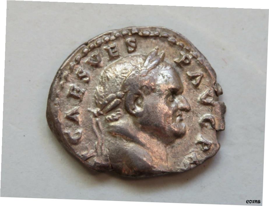  アンティークコイン コイン 金貨 銀貨  VESPASIAN. A.D.69-79, Silver Denarius.. Rev-Vesta seated left.. gVF/VF