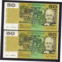 Australia R-513a.. (1991) 50 Dollars - Fraser/Cole.. aU-UNC - CONSECUTIVE PairAustralia R-513a.. (1991) 50 Dollars - Fraser/Cole.. aU-UNC - CONSECUTIVE Pair