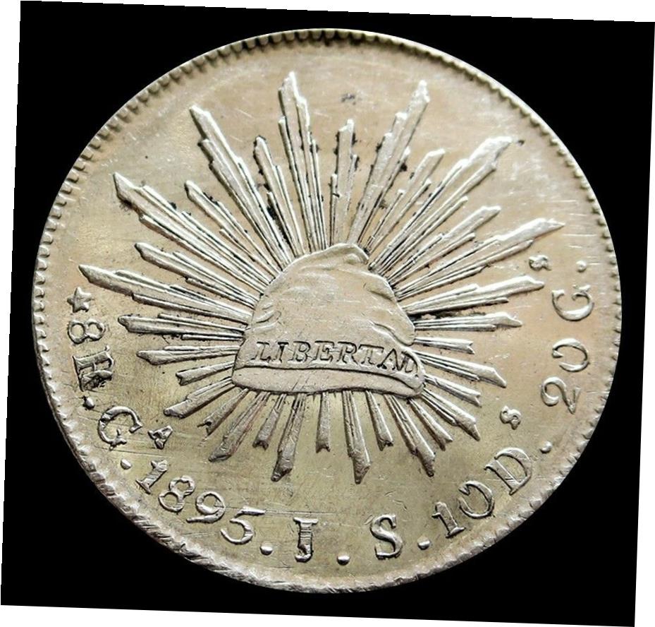  アンティークコイン コイン 金貨 銀貨  1895年 GA JS シルバー メキシコ 8 リール キャップ & レイズコンディション UNC. グアダラハラ ミント- show original title