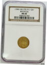  アンティークコイン 硬貨 1842年 - 50 ノースカロリーナ $1 ドル オーガスト ベクターゴールド 27 グラム PE NGC MS 60- show original title  #oot-wr-6568-278
