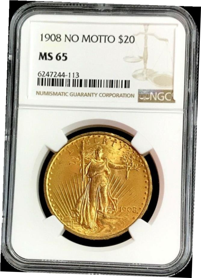  アンティークコイン 硬貨 1908年 モットーゴールドなし US $20 ドルセールガーデンコイン NGC 新品同様 州65- show original title  #oot-wr-6568-286