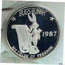 1987 UNITED STATES USA ルーニーテューンズ BUGS バニー フリーダム 5オンス シルバー メダル i90693- show original title1987 UNITED STATES USA Looney Tunes BUGS Bunny Freedom 5oz Silver Medal i90693- show original title