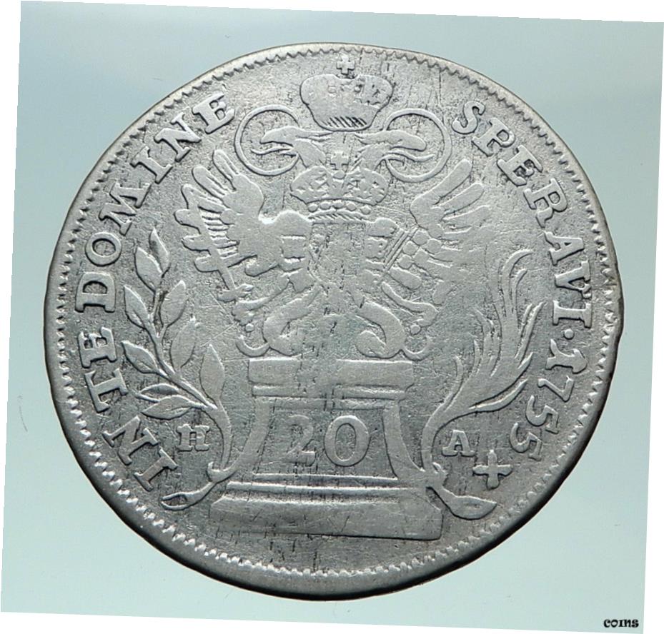 1755 AUSTRIA Roman Emperor Franz I 純正シルバー 20 クルーザー オーストリアコイン i81474- show original title1755 AUSTRIA Roman Emperor Franz I Genuine Silver 20 Cruiser Austria Coin i81474- show original title