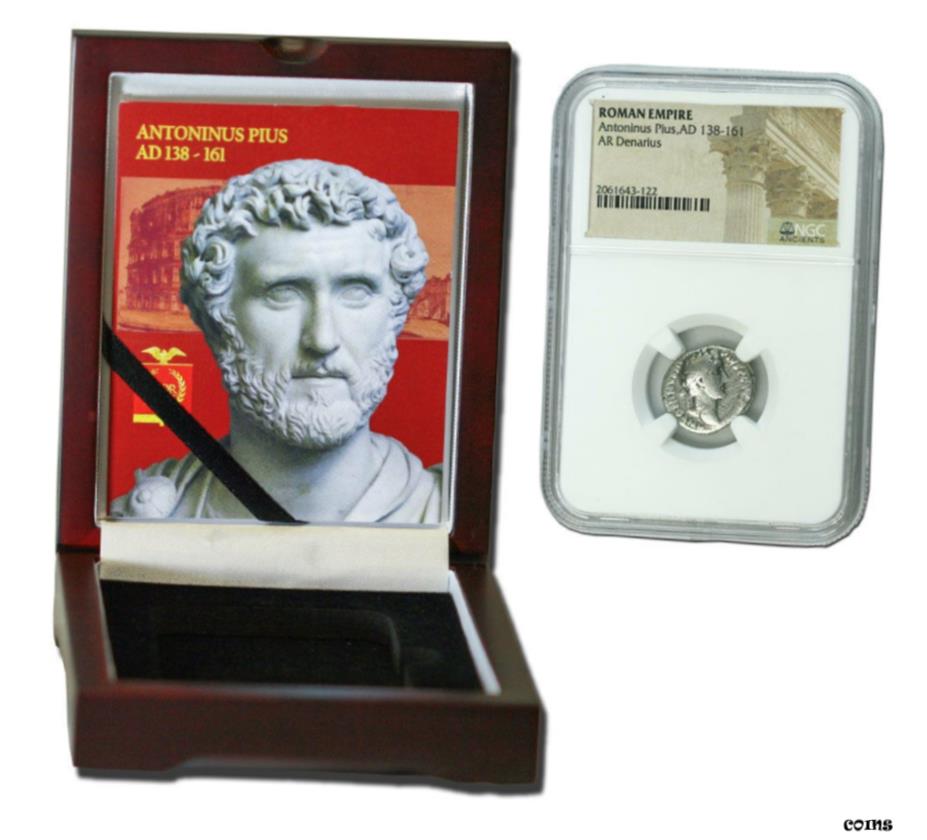 アンティークコイン 銀貨 アントニヌス ・ ピウス ・ ロマン ・ シルバー ・ デナリウス （ Antoninus Pius Roman SILVER Denarius ） は 、 大帝ハドリアヌス帝の息子を養子 。- show original title  #sof-wr-6579-26