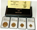 1987 英国 4 ゴールドコインセット ブリタニア ? 100 ? 50 ? 25 ? 10 NGC PF70- show original title198...