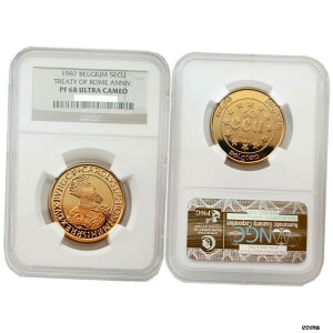 ベルギー 1987 年ローマ条約ECU ゴールド NGC PF68 ウルトラカメオ SKU # 2484- show original titleBelgium 1987 Treaty of Rome ECU Gold NGC PF68 Ultra Cameo SKU # 2484- show original title