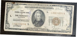 1929年 $20 サンフランシスコ連邦準備銀行- show original title1929 $20 Federal Reserve Bank of San Francisco- show original title