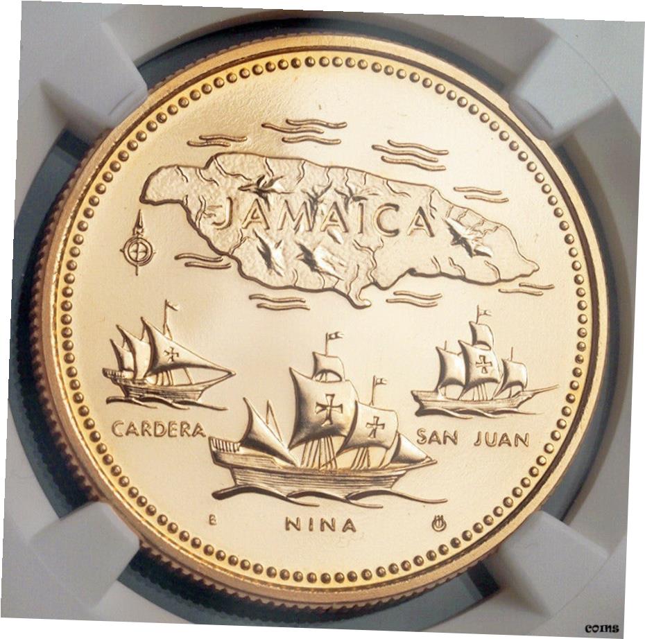  アンティークコイン コイン 金貨 銀貨  1972, Jamaica. Large Proof Gold 20 ドル硬貨 （ 15.8 gm ！ ） トップポップ ！ NGC PF-68 ！- show original title