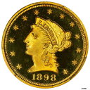 【極美品/品質保証書付】 アンティークコイン 硬貨 1898年 $2.50 リバティヘッドクォーターイーグル PCGS PR 67 DCAM CAC- show original title [送料無料] #oot-wr-6617-62