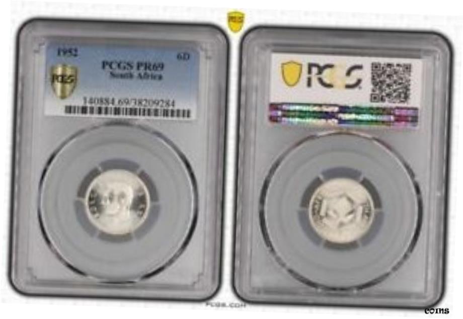 եꥫ 1952 ץ롼 6d 6ڥ PCGS pr69 ȥåץݥå PCGS 4/0!!! 쥢!!!South Africa...