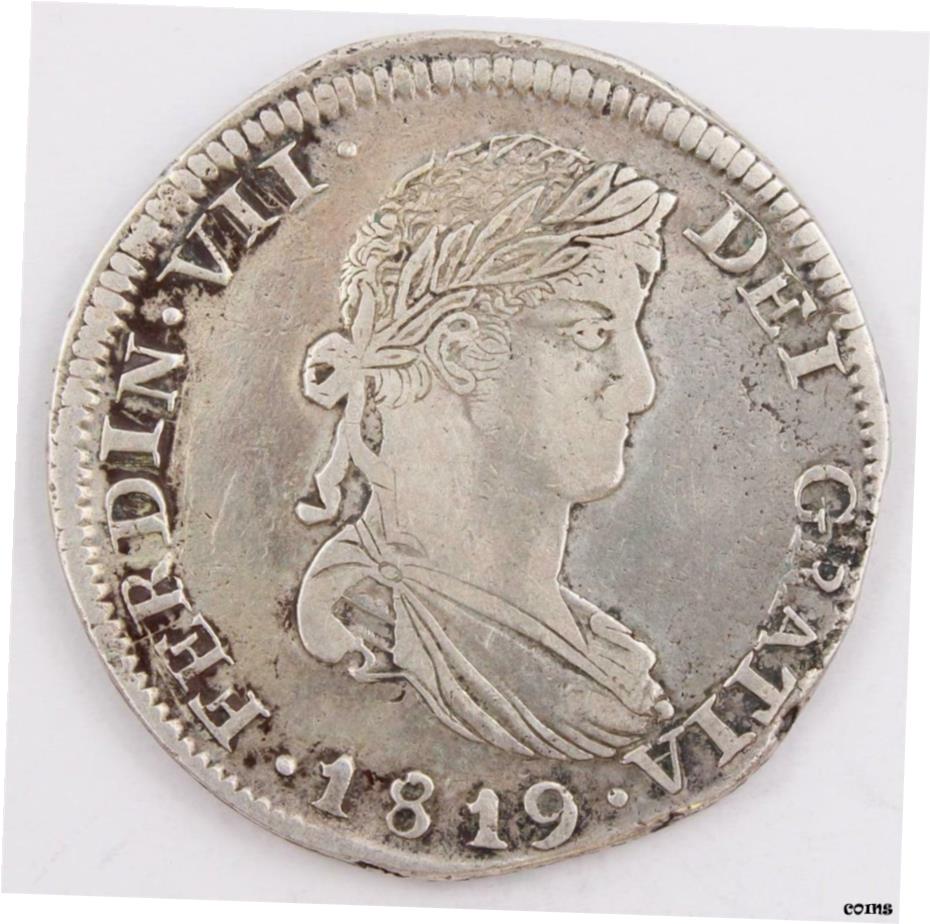  アンティークコイン コイン 金貨 銀貨  1819 Mexico 8 Reales silver coin AG Zacatecas KM#111.5 circulated