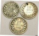 【極美品/品質保証書付】 アンティークコイン コイン 金貨 銀貨 [送料無料] 1862 1880 and 1896 Netherlands 10 cents silver coins 3-coins