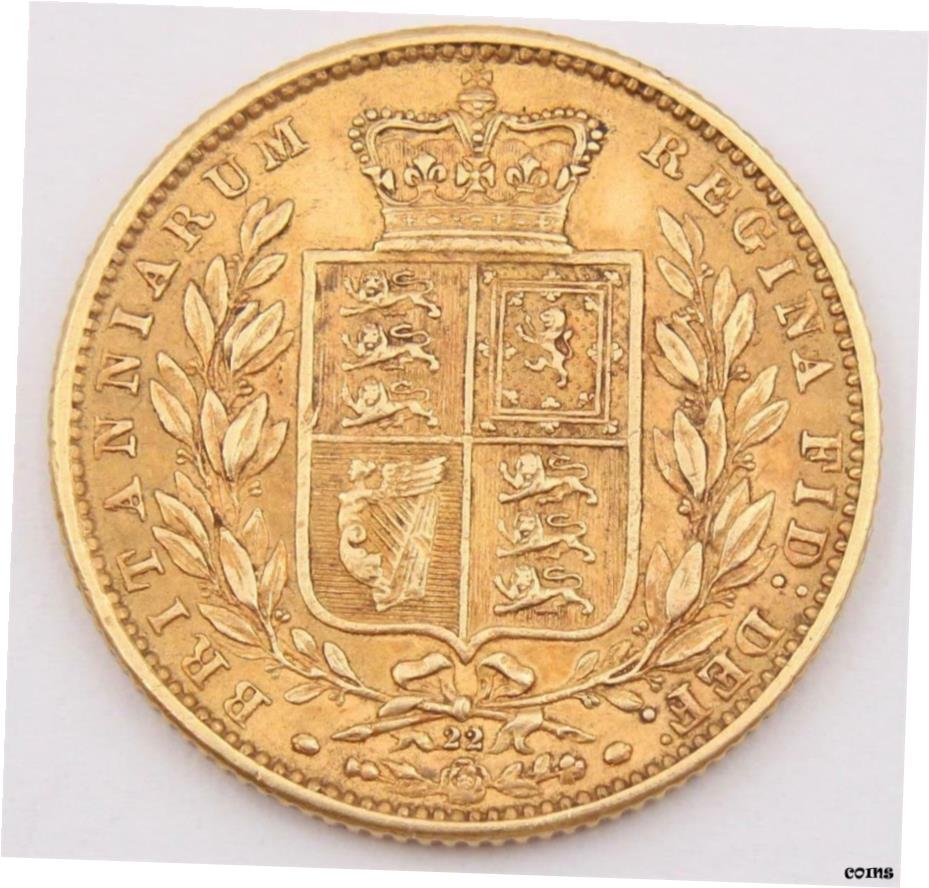 【極美品/品質保証書付】 アンティークコイン コイン 金貨 銀貨 [送料無料] 1869 Great Britain gold Sovereign Die#22 double date and Victoria in legend EF