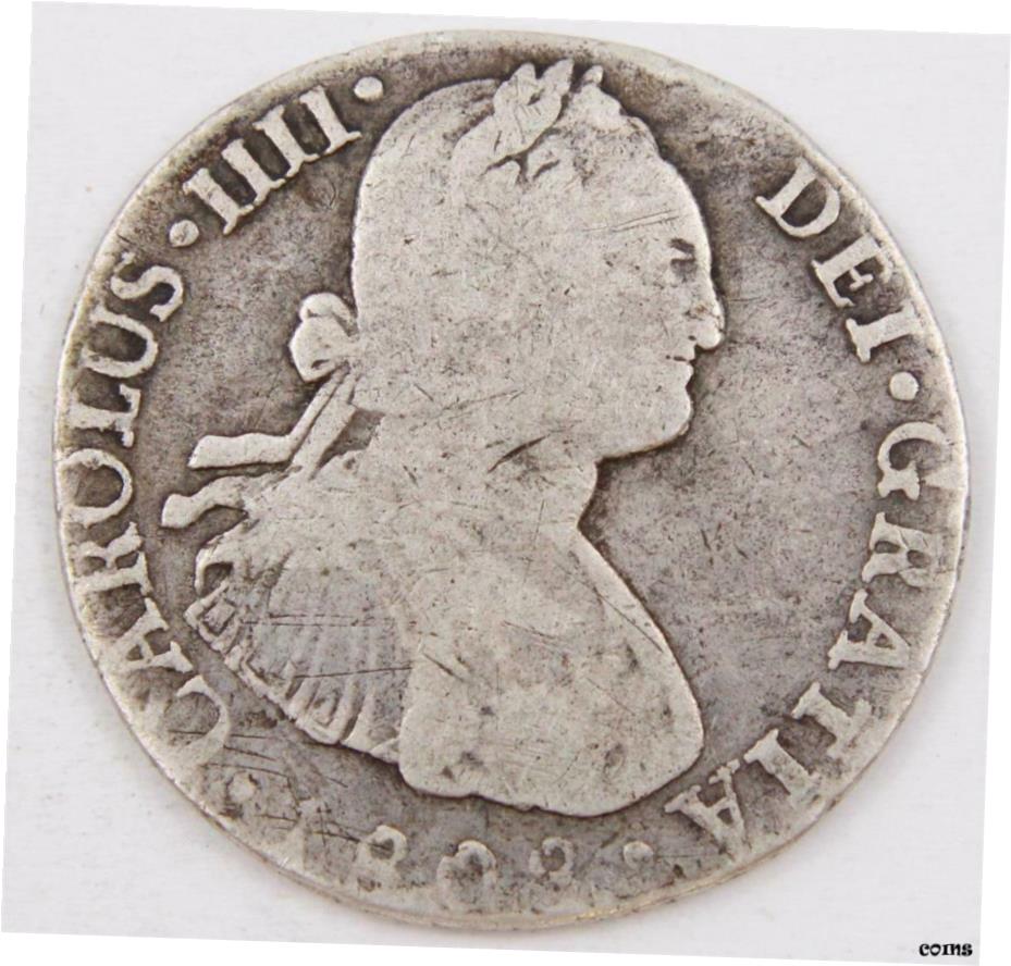  アンティークコイン コイン 金貨 銀貨  1808 Bolivia 2 Reales silver coin Potosi PJ KM#83 circulated