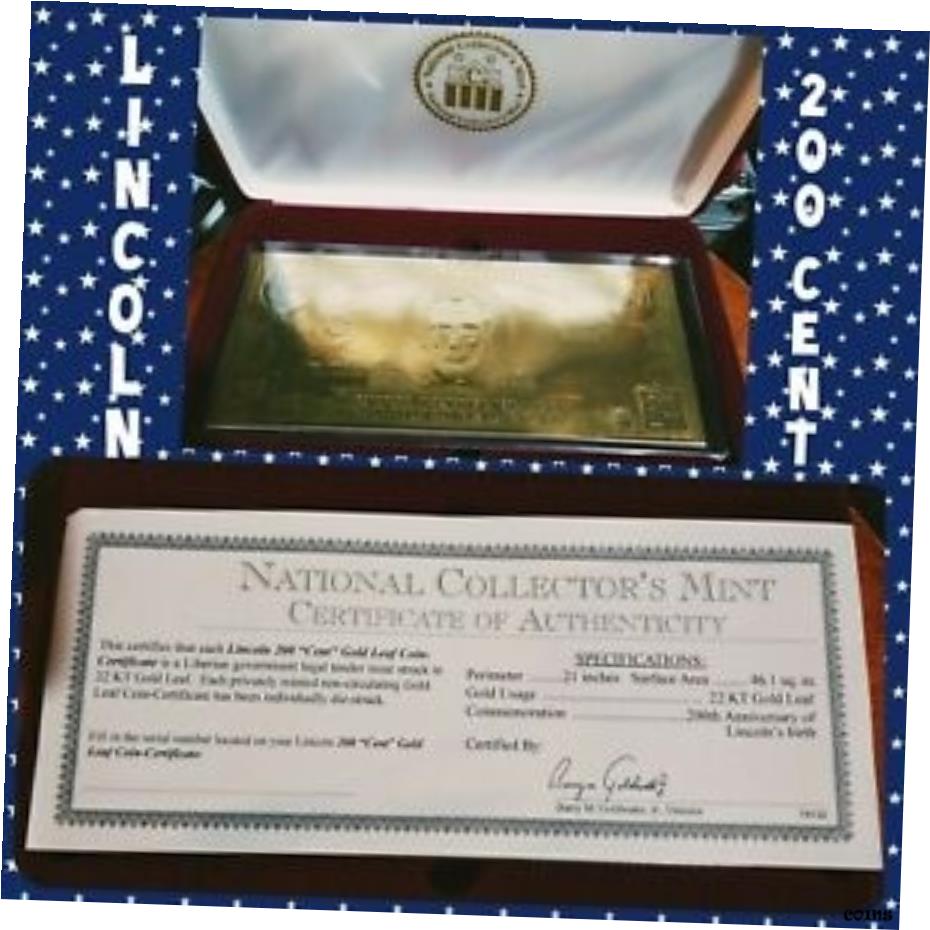 ֥ϥ 󥫡 22K ץ롼     ܥå COAAbraham Lincoln 22K Proof...