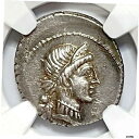 ジュリアス シーザー 44BC ウェルキンゲトリクス ウィン ヴィーナス キューピッド シルバー ローマ コイン NGC AU 4/5Julius Caesar...