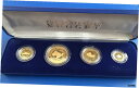 1986 オーストラリア 4 コイン プルーフ ゴールド ナゲット セット 1.85 AGW 素晴らしいギフト1986 Australia 4 Coin Pro...